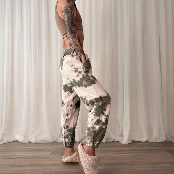 Lucky Brand Tie Dye Sweatpants Boho Lounge Pants Neutral Earth Tone Joggers - Picture 6 of 8